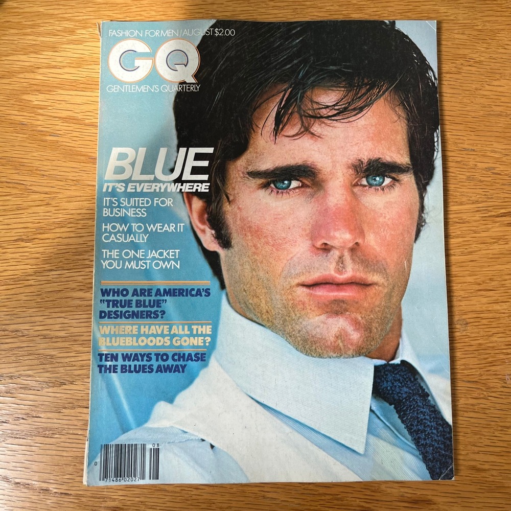 Vintage GQ Magazine August 1978 Gentlemen's Quarterly Men's Fashion Blue Issue